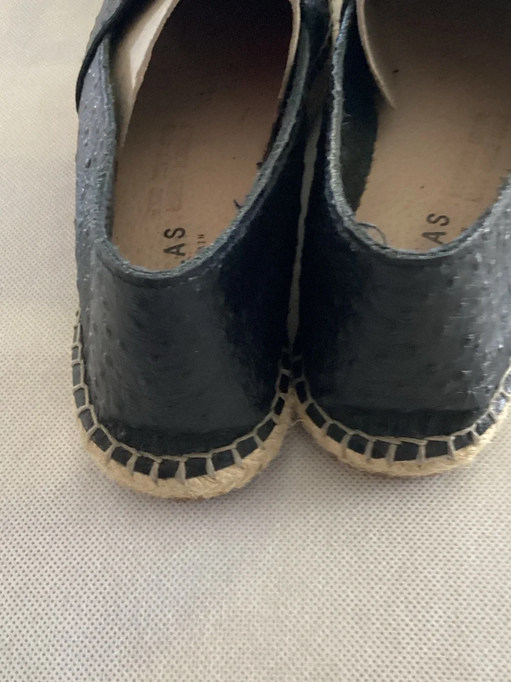 Fabiolas Black Textured Espadrille Slip-Ons